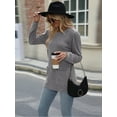 thumbnail image 5 of Cuteduck Long Sleeve T-Shirt for Women Loose Casual Pullovers Tops with Pockets, 5 of 6