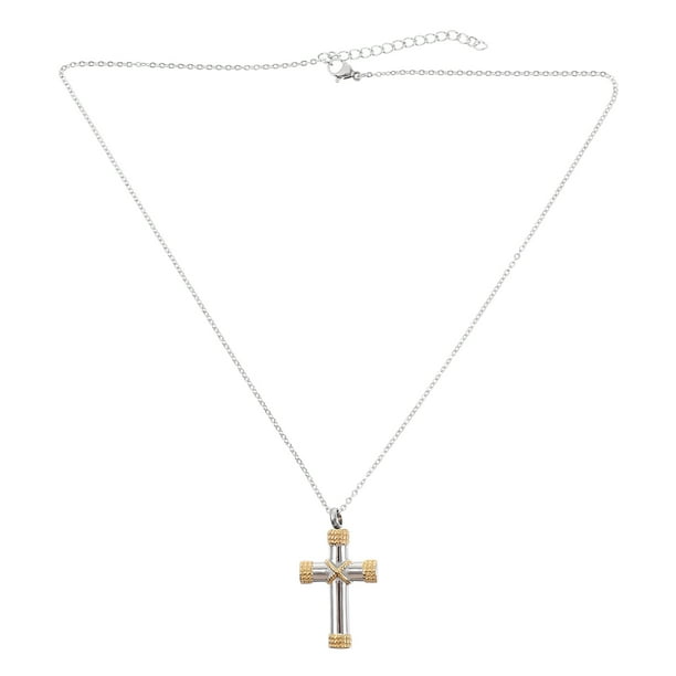 Collar de urna con forma de cruz, colgante de almacenamiento cinerario, colgante de cenizas, collar de recuerdo para mascotas