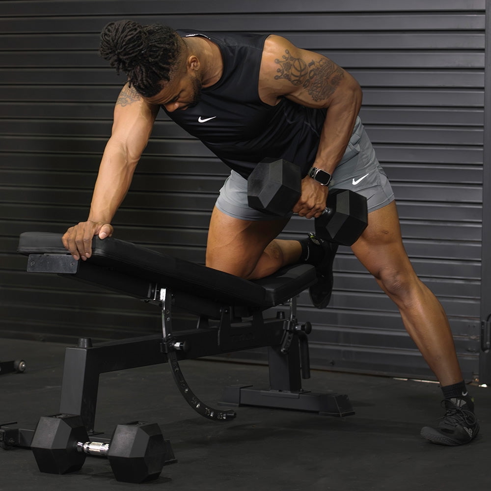 Titan Fitness 80 LB Pair Free Weights, Black Rubber Coated Hex Dumbbell, Ergonomic Cast Iron Handle, Strength Training