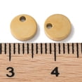 thumbnail image 3 of 304 Stainless Steel Charms Stamping Blank Tag Flat Round Charm Real 18K golden Plated 6x1.3mm Hole: 1.2mm, 3 of 3