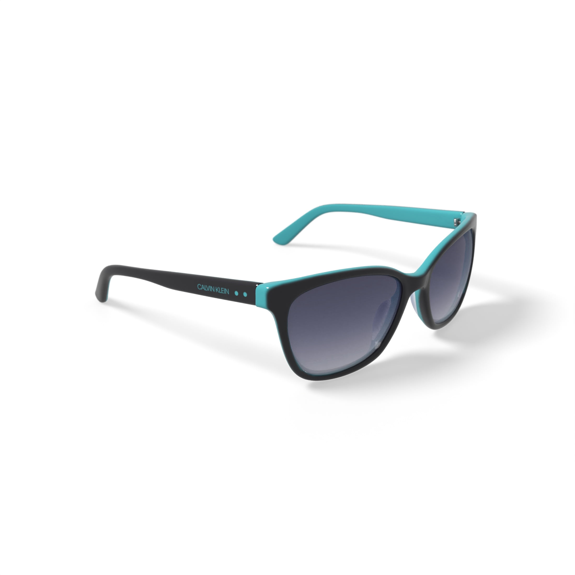 Calvin Klein Women's Rx'able Fashion Sunglasses, CK19503SG, Black/Teal, 55-17-135, with Case