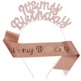 thumbnail image 3 of Lubelski 2Pcs/Set Women Happy Birthday Crown Shoulder Strap Rhinestone Headband Set My Birthday Sash Tiara Girls Parties Favor, 3 of 8