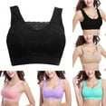 thumbnail image 6 of Women's Lace Anti Emptied Yoga Bra Seamless Underwear Ladies Running Fitness Sports Wire Free Bra, 6 of 8