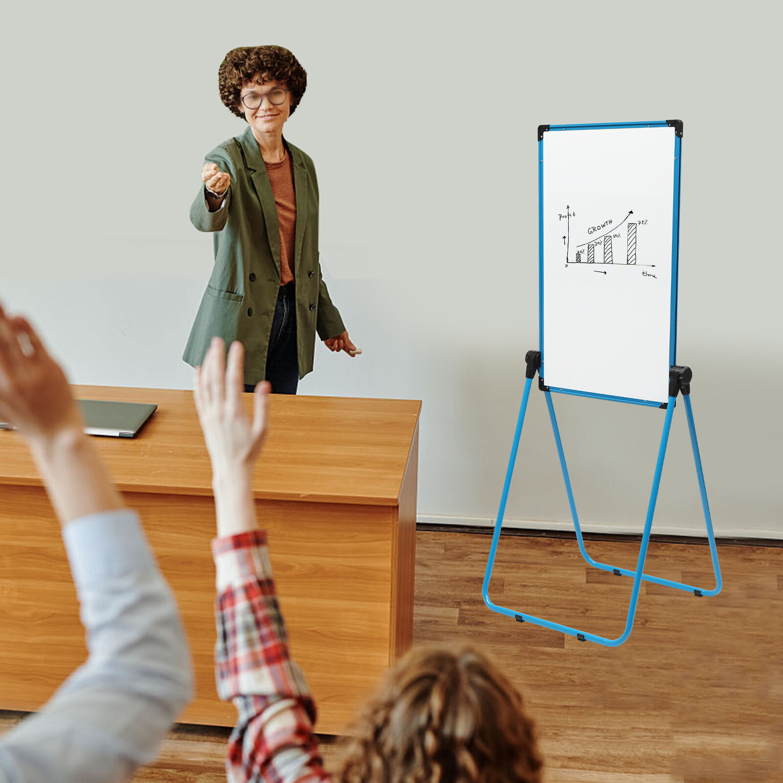 Miumaeov 36x24 inch Double-sided Whiteboard Free Standing Magnetic Dry Erase Board Portable Foldable Bulletin Board