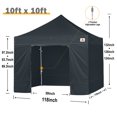 thumbnail image 5 of ABCCANOPY 10 ft x 10 ft Metal Pop-Up Commercial Canopy Tent with walls, Black, 5 of 8