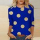 thumbnail image 5 of Blusas para Mujeres Casual 3/4 Manga Cuello Redondo Impreso Suelto, Top para Primavera Verano Diario Y Otoño, 5 of 5