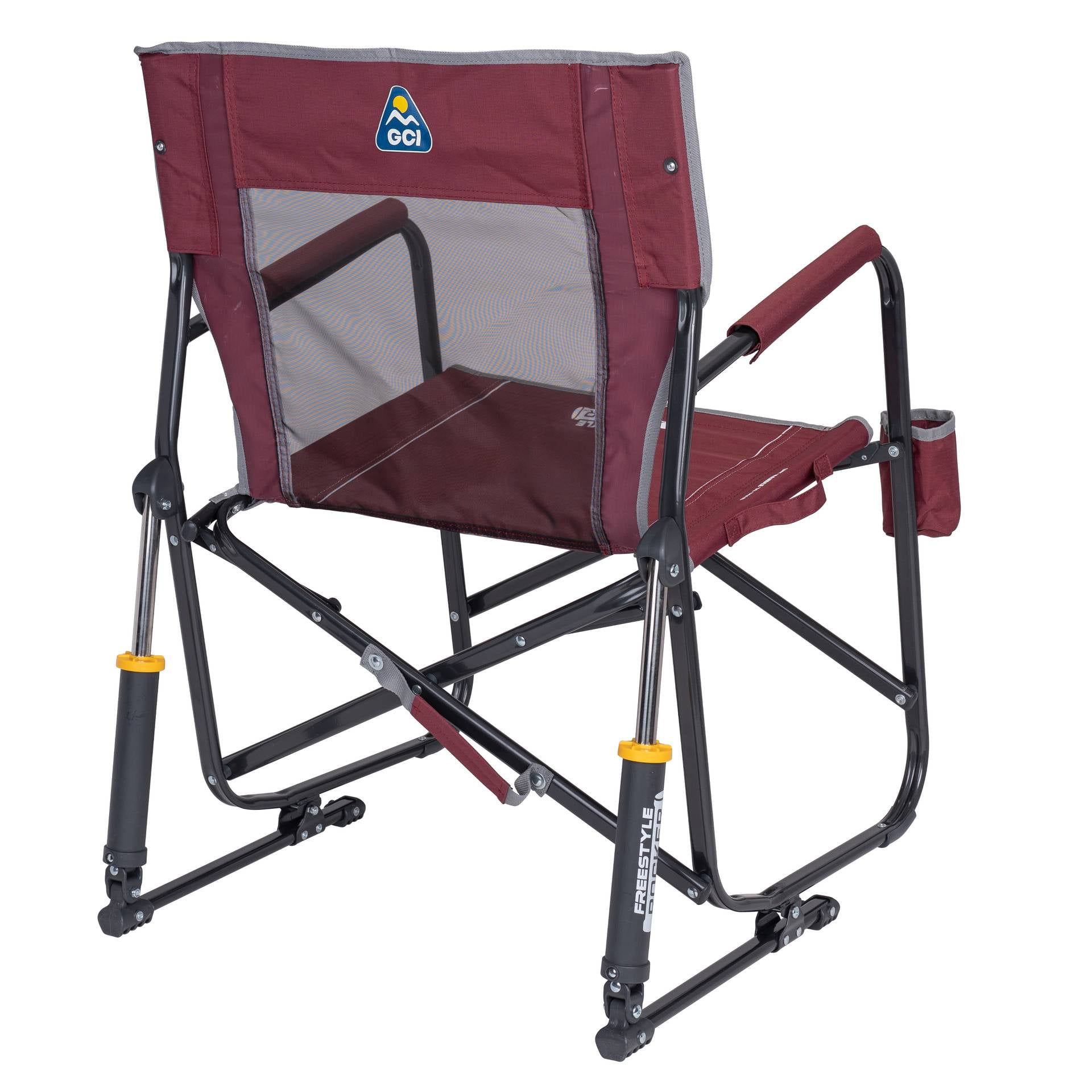 GCI Outdoor Freestyle Rocker Foldable Rocking Camp Chair, Maroon