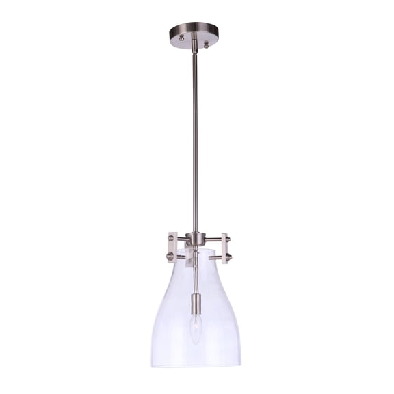 55891-BNK Craftmade Lighting Chardonnay - 1 Light Mini Pendant In Transitional Style-13 Inches Tall and 8.88 Inche Wide-Brushed Polished Nickel Finish