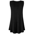 thumbnail image 2 of Made by Johnny Women's Solid Sleeveless Tunic for Leggings Swing Flare Tank Tops S-5XL Plus Size L BLACK, 2 of 6
