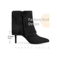 thumbnail image 6 of BLISSFUL STEP Women's Shoes Faux Fur Ankle Booties Stiletto Heel Pointed Toe Boots Black 6, 6 of 7