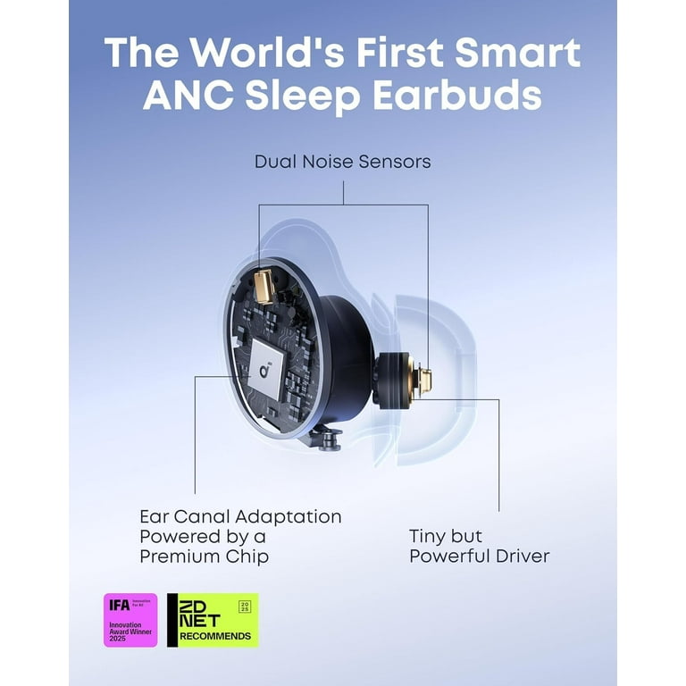 Soundcore Sleep A30 by Anker Sleep Earbuds, Smart Active Noise
