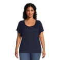thumbnail image 2 of Terra & Sky Women's Plus Size Ruffle Sleeve Tee, 2-Pack, 2 of 5