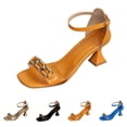 thumbnail image 7 of Purcolt Womens Heeled Sandals Casual Open Toe Adjustable Ankle Strap Pumps Dressy Casual High Heeled Shoes for Club Party Wedding, 7 of 7