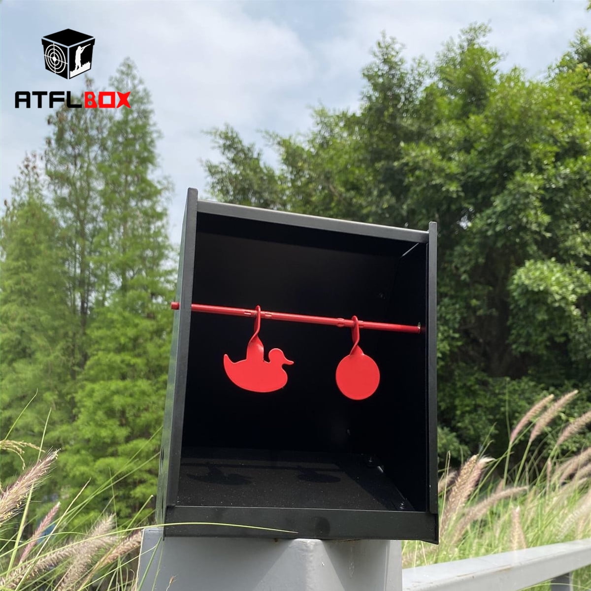 Atflbox 7 x 9 Inch BB Gun Target Trap with 10pcs Paper Target and Spinning Shooting Targets for Airsoft Pellet