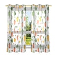 thumbnail image 6 of Yayeee Window Curtains Light Filtering 63"x42" Grommet Panel Pair Home Living Room Decor, Green Cute Vegetables, 6 of 7