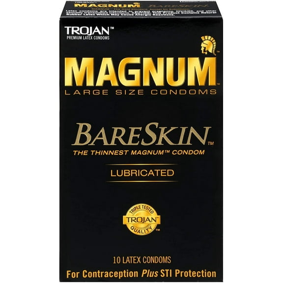 Trojan Magnum Bareskin Large Size Condoms - 10 Count