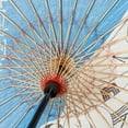 thumbnail image 3 of THY COLLECTIBLES Classic Chinese Art Asian Style 43" Paper Parasol Blue Umbrella with Samurai Print for Wedding Parties, Photography, Costumes, Cosplay, Decoration And Other Events, 3 of 4