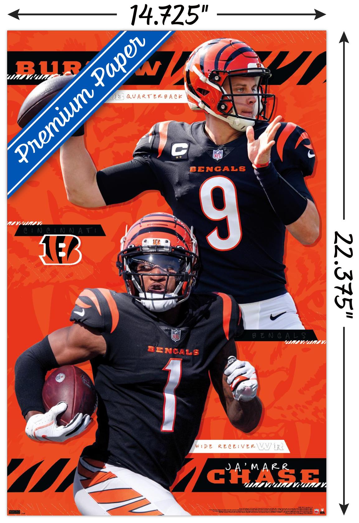 NFL Cincinnati Bengals - Dynamic Duo 21 Wall Poster, 14.725" x 22.375"