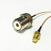 UHF female bulkhead to RP SMA female jack RF adapter coax cable RG178 15cm 6" Good Quality Fast USA Shipping