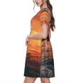thumbnail image 2 of Disketp Sunset Dancing Dolphin B para Vestido de Manga Corta para Mujeres, Vestidos de Verano para Mujeres, Casual y Holgado para la Playa, 2 of 6