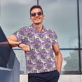 thumbnail image 4 of Sikiie Violets Flowers Print Men's Short-sleeved POLO Shirts, Button-down Shirts and T-shirts are Suitable for Vacation, Leisure and Business-X-Large, 4 of 6