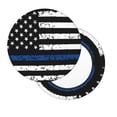 thumbnail image 2 of Daiia Thin Blue Line Flag Pattern Stool Covers Round,Round Bar Stool Covers Waterproof Bar Chair Covers Washable Stool Cushion Slipcover for 12-14 Inch Chair-12 inch, 2 of 7