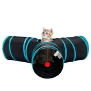 Cat Tube Bunny Tunnels & Tubes Collapsible 3 Way Bunny Hideout Small Animal Activity Tunnel Toys for Dwarf Rabbits Bunny Guinea Pigs Kitty