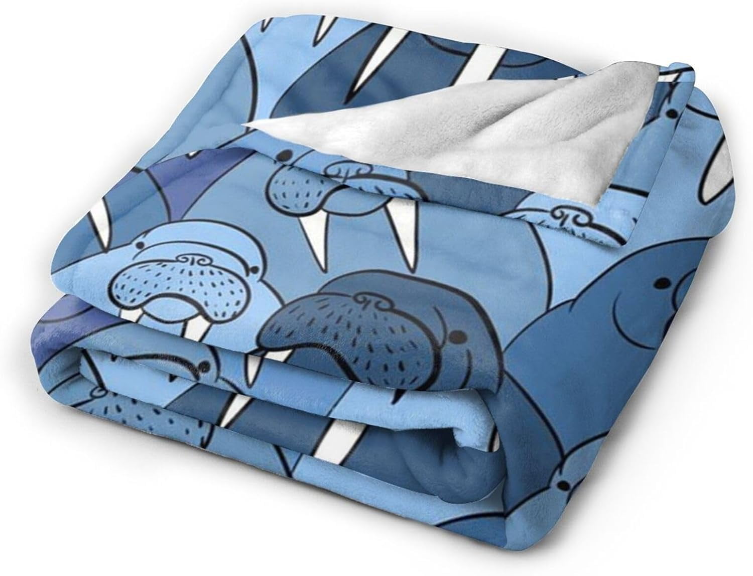Cute Cartoon Walrus Bed Blanket Ultra Soft Throw Blanket All Season Warm Light Weight Cozy Plush Blankets for Home Bedroom Sofa Chair Travel, 60"X80"