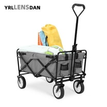 YRLLENSDAN Folding Wagon with Wheels Foldable Wagon Grocery Wagon Outdoor Wagon Cart Portable Wagon Utility Wagon for Camping Beach Sports Wagon,Gray