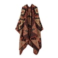 thumbnail image 1 of Aocisk Cape Tricotée Ethnique Rétro Femme Bohème Grande Mode Confortable Châle Rouge, 1 of 2