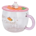 thumbnail image 5 of Tazón taza lindo hermoso tazón taza con tapa de silicona mango sostener café leche avena regalos tipo C, 5 of 5