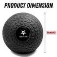thumbnail image 2 of Yes4All 25lbs Slam Ball - Durable PVC Sand-Filled Medicine Ball, Available in 10-40lbs, Perfect for Core Strength & Full-Body Workouts - Tread Black, 2 of 5