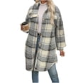 thumbnail image 2 of Fleece Jacket Women Dqueduo Women's Fashion Long Sleeve Winter Leisure Refined Casual Jacket , Multiple Styles Light Blue XL, 2 of 5