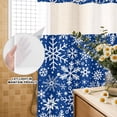 thumbnail image 4 of No Hook Shower Curtain, Blue Christmas Shower Curtains for Bathroom with See Through Top Window, Snowflakes Xmas Winter Vintage New Year Waterproof & Washable Bath Curtain Stall 48"x72", 4 of 9