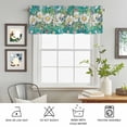 thumbnail image 6 of Kitchen Valances for Window, Spring Flowers Daisy Butterflies Light Filtering Rod Pocket Valance Curtain, Green Wood Board Short Curtains Window Topper for Bedroom Bathroom Living Room 54x18in, 6 of 9