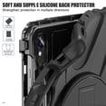 thumbnail image 5 of For Samsung Galaxy Tab S10 Lite/S10 FE/S9 FE/S9 Case 10.9 inch SM-X406/SM-X520/SM-X510/SM-X710, 360 Hand Strap, Shoulder Strap, Kickstand, Rugged Drop Protection, Black, 5 of 7