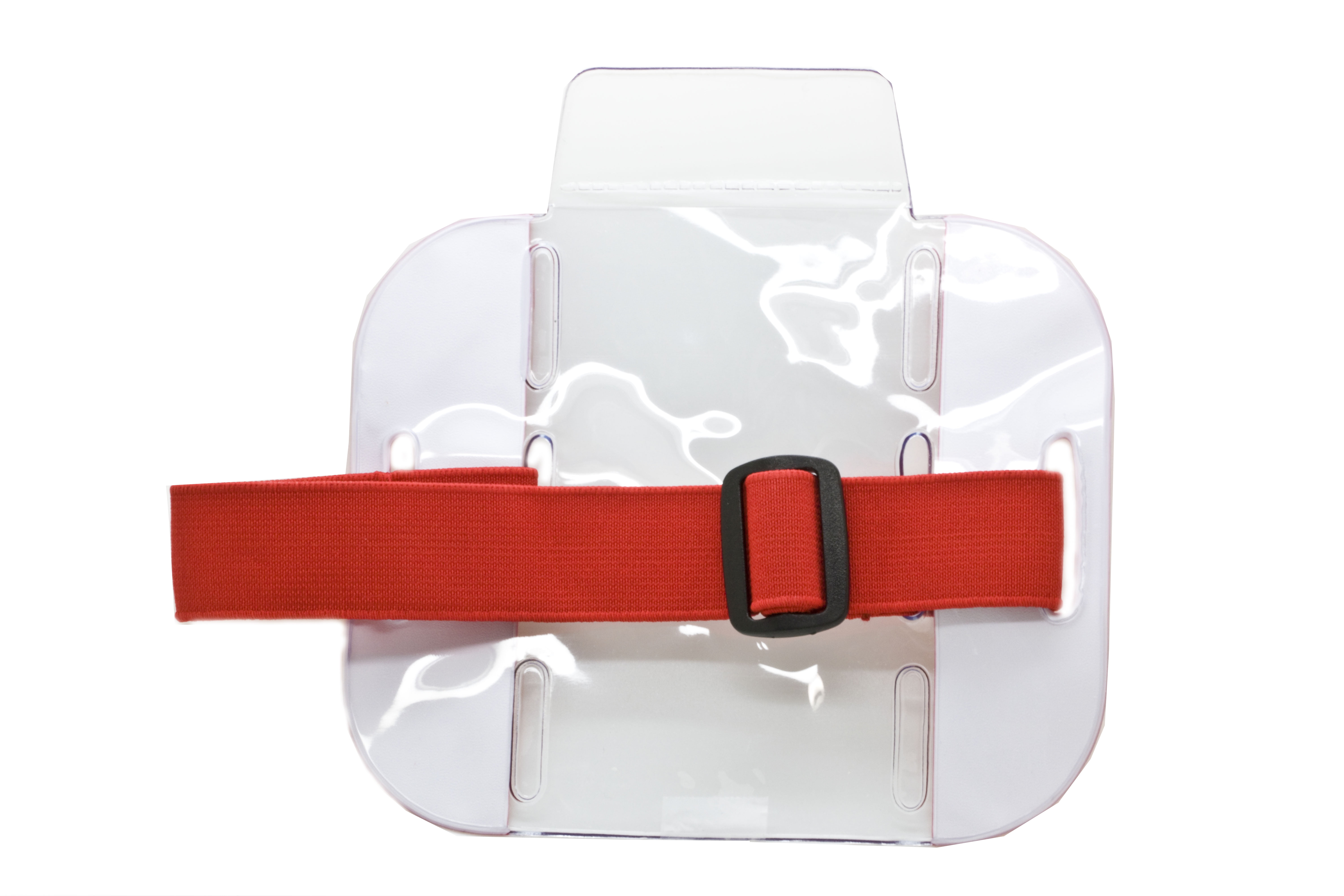 Reflective Red Armband Badge Holder with Adjustable Strap - Pack of 50 pcs