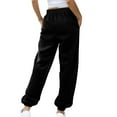 thumbnail image 3 of successthop Christmas Women Sweatpants Fleece High Waist Pants with Pockets Solid ELastic Joggers Trousers Black, 3 of 6