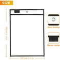 thumbnail image 2 of 20 Pack Dry Erase Pockets Sleeves with Metal Rings – 10x14 Inch Waterproof Clear Plastic Sheet Protectors | Black Ticket Holders for Teacher Classroom Supplies & Office Organization (Black), 2 of 7