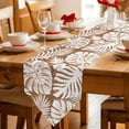 thumbnail image 2 of Palm Tree Monstera Table Runner Linen Burlap Table Runner 90 Inches Long Brown Tan Leaf Boho Botanical Tropical Dresser Scarves for Kitchen Island Coffee Dining Room Party Holiday Decor 13"x90", 2 of 8