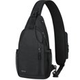thumbnail image 1 of Mochila bandolera Voova, pequeña, 38 x 18 x 8 cm, color negro, 1 of 6