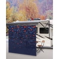 thumbnail image 5 of 4th of July RV Awning Sun Shade Screen 9'X7' Patriotic Stars Flag Mesh Sunscreen Red White and Blue Awning Shade Screen with Zipper UV Blocker Completed Kits Outdoor Canopy for RV Motorhome Camper, 5 of 7