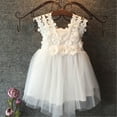 thumbnail image 4 of Kiapeise Little Girls Crochet Lace Dress Sleeveless Florals Princess Dresses, 4 of 5