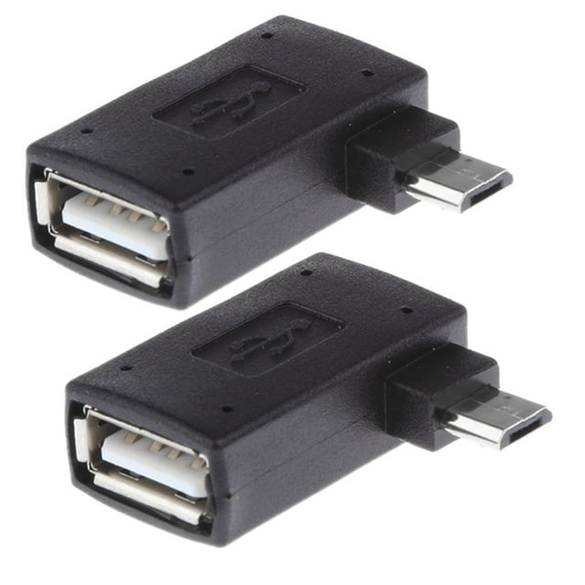 Esquirla 2 Pcs Adaptateur Micro USB 2.0 OTG Angle Droit pour Android Ne Peut Pas
