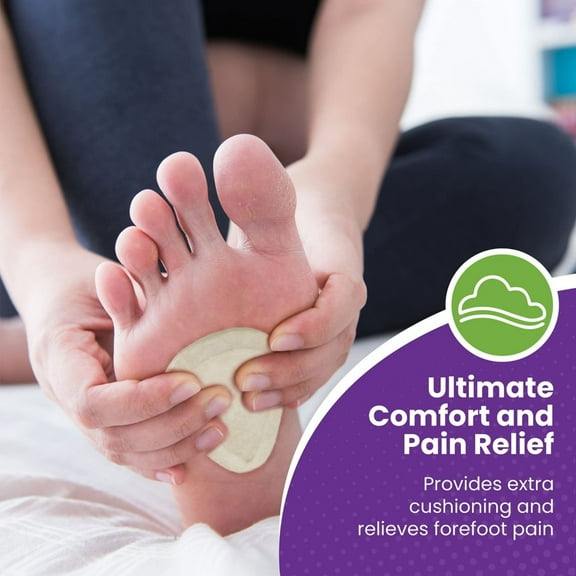 Metatarsal Felt Foot Pad Skived Cut (1/4" Thick),Insole Corrector - Felt Metatarsal Pads for Women and Men - Ball of Foot Cushion - 2 Pieces,White,2.5x2.8"