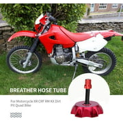 Motorcycle Tank Gas Fuel Cap Valve Vent Breather Hose Tube For Dirt Pit Quad Bike Atv (Silver)