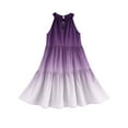 thumbnail image 6 of Abcomgle Summer Dress for Girls Casual Halter Neck Sleeveless Girls Dresses Gradient A-line Sundresses Basic Swing Dresses 9-10 Years,Purple, 6 of 7