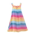 thumbnail image 1 of EnJoCho Robe d'Été Sans Manches pour Fille, Robe Ligne A, Robe à Volants Irisée, Robe Décontractée à Bretelles avec Nœud, 1 of 6