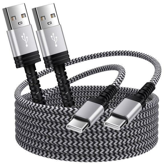 USB C Cable,FiveBox USB A to USB C Cables 6ft 2pack Android Type C Charger Cords 3A Fast Charging Cord USB C Charger Cables Nylon Braided USB C Charging Cable USB to Type C Cable 6ft,White