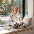 thumbnail image 5 of Loritta Secret 2 Pieces Womens Pajamas Sets Comfy Printed Loungewear Sets Woman with Pockets,S-2XL, 5 of 7
